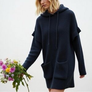 Saks Fifth Avenue Charcoal Hooded Knit